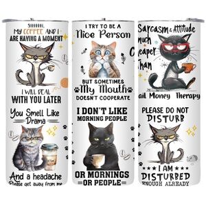 Moody Cat-Themed Tumbler